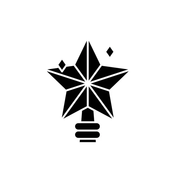 Vánoční hvězda černou ikonou, vektor znamení na izolované pozadí. Vánoční hvězda koncept symbol, ilustrace — Stockový vektor
