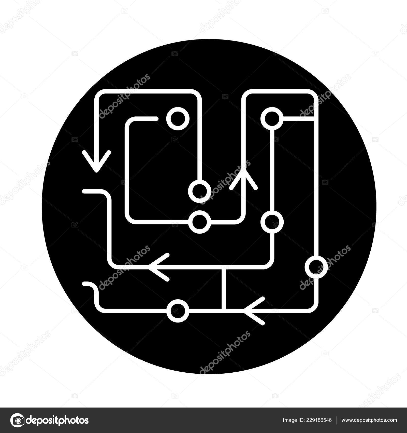 计算机算法黑色图标, 矢量符号上的孤立的背景。计算机算法概念符号, 例证图库矢量图©iconsgraph 229186546, image size:1600x1700