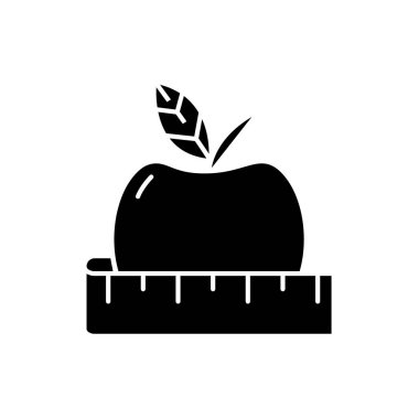 Siyah simge diyet, izole arka plan tabelada vektör. Diyet kavramı sembol, illüstrasyon 