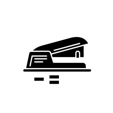 Delik Zımba siyah simgesi, izole arka plan tabelada vektör. Delik zımba kavramı sembol, illüstrasyon 