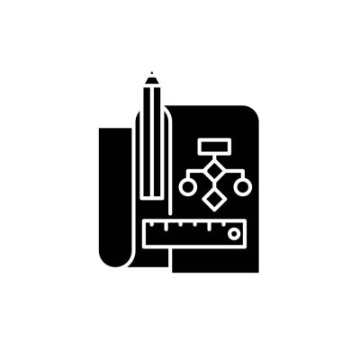 Siyah simgesini yeniden düzenleme, izole arka plan tabelada vektör. Yeniden düzenleme kavramı sembol, illüstrasyon 