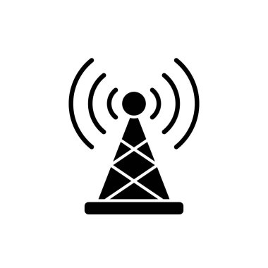 Kablosuz bağlantı siyah simgesi, izole arka plan tabelada vektör. Kablosuz bağlantı kavramı sembol, illüstrasyon 