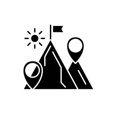 İş amaçlı siyah kutsal kişilerin resmi, vektör izole arka plan üzerinde işareti. İş amaçlı kavramı sembol, illüstrasyon 