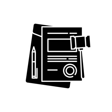 İş hukuku siyah kutsal kişilerin resmi, vektör izole arka plan üzerinde işareti. İş hukuku kavramı sembol, illüstrasyon 