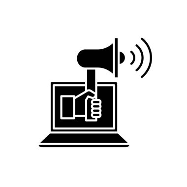 Pazarlama planı siyah simgesi, izole arka plan tabelada vektör. Pazarlama planı kavramı sembol, illüstrasyon 