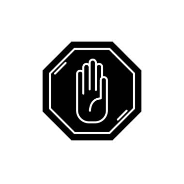 Siyah simge durdurmak, izole arka plan tabelada vektör. Kavramı sembol, illüstrasyon durdurmak 