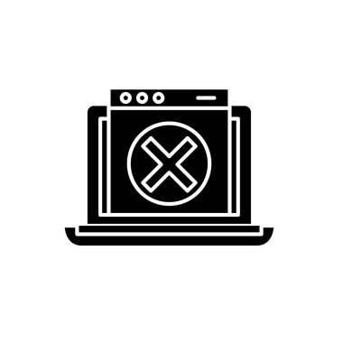 Hata siyah simgesi ağ, izole arka plan tabelada vektör. Ağ hata kavramı sembol, illüstrasyon 