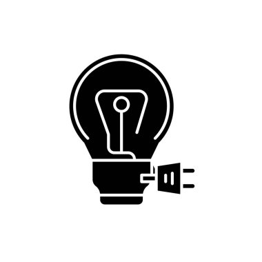 Yaratıcı şarj siyah kutsal kişilerin resmi, vektör izole arka plan üzerinde işareti. Yaratıcı ücret kavramı sembol, illüstrasyon 