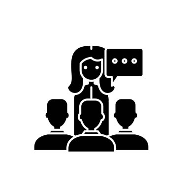 Siyah simge öğretim, izole arka plan tabelada vektör. Öğretim kavramı sembol, illüstrasyon 