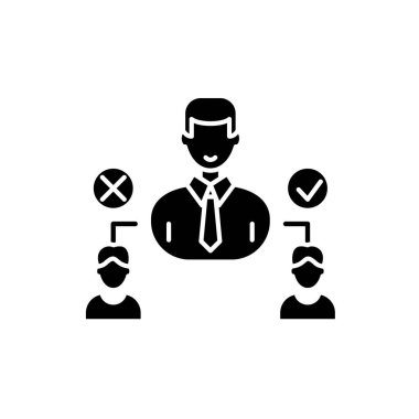 Sosyal hiyerarşi siyah kutsal kişilerin resmi, vektör izole arka plan üzerinde işareti. Sosyal hiyerarşi kavramı sembol, illüstrasyon 