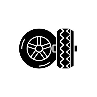 Lastik siyah kutsal kişilerin resmi, vektör izole arka plan üzerinde işareti. Lastikler kavramı sembol, illüstrasyon 