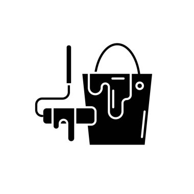 Tasarım inşaat siyah simgesi, izole arka plan üzerinde vektör işareti kavramı. İşleri illüstrasyon tasarım, sembol