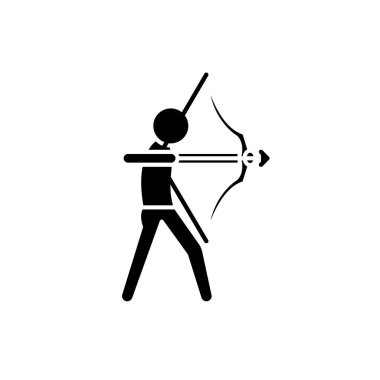 Purposefulness siyah kutsal kişilerin resmi, vektör izole arka plan üzerinde işareti. Purposefulness kavramı sembol, illüstrasyon 