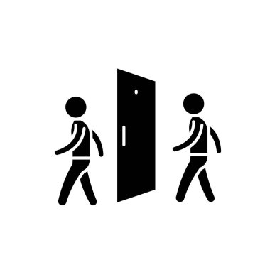 Adaylar işareti yalıtılmış zemin üzerine boş siyah simgesi, vektör. Boşluk kavramı sembol, şekil için aday 