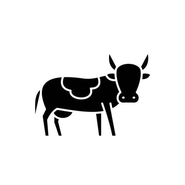 Siyah simgesi Boğa, izole arka plan tabelada vektör. Boğa kavramı sembol, illüstrasyon 