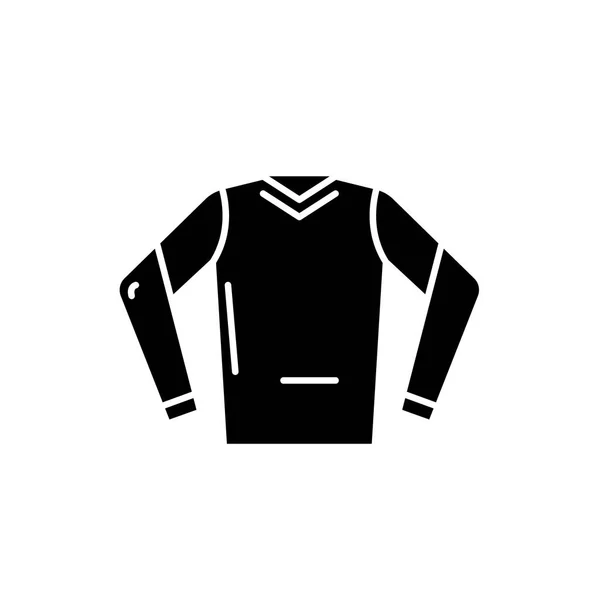 Sweat à capuche icône noire, signe vectoriel sur fond isolé. Sweat à capuche concept symbole, illustration — Image vectorielle