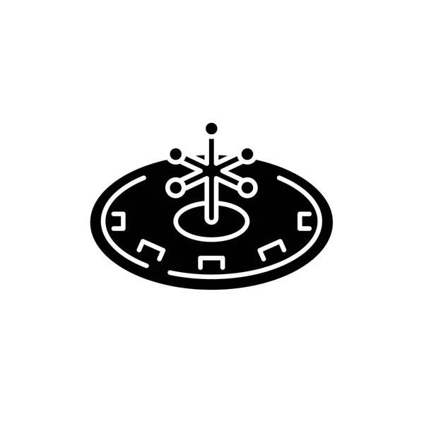 Casino ruleta hrát černou ikonou, vektor znamení na izolované pozadí. Casino ruleta hra koncept symbol, ilustrace — Stockový vektor