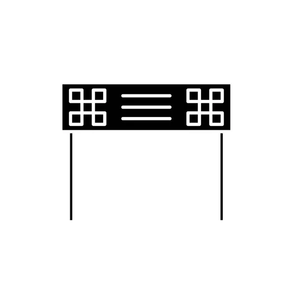 Sinal de esportes jogo ícone preto, sinal de vetor em fundo isolado. Sinal de esportes jogo conceito símbolo, ilustração —  Vetores de Stock