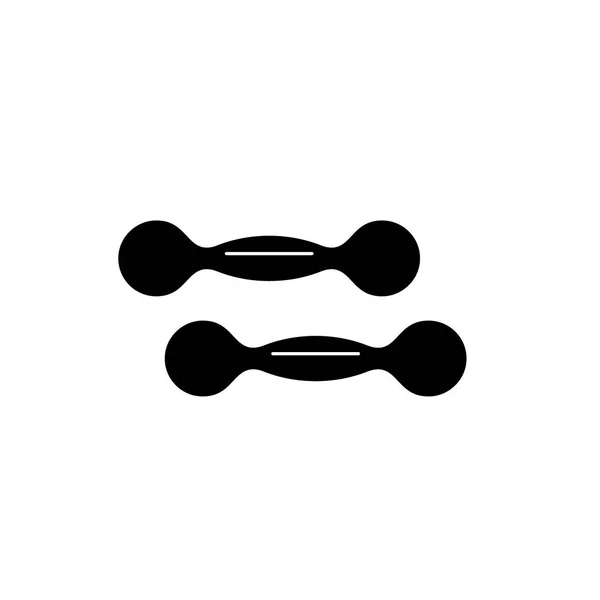 Dumbbells icono negro, signo vectorial sobre fondo aislado. Dumbbells concepto símbolo, ilustración — Vector de stock