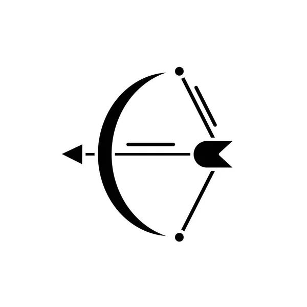 Icono Archer negro, signo vectorial sobre fondo aislado. Símbolo de concepto Archer, ilustración — Vector de stock