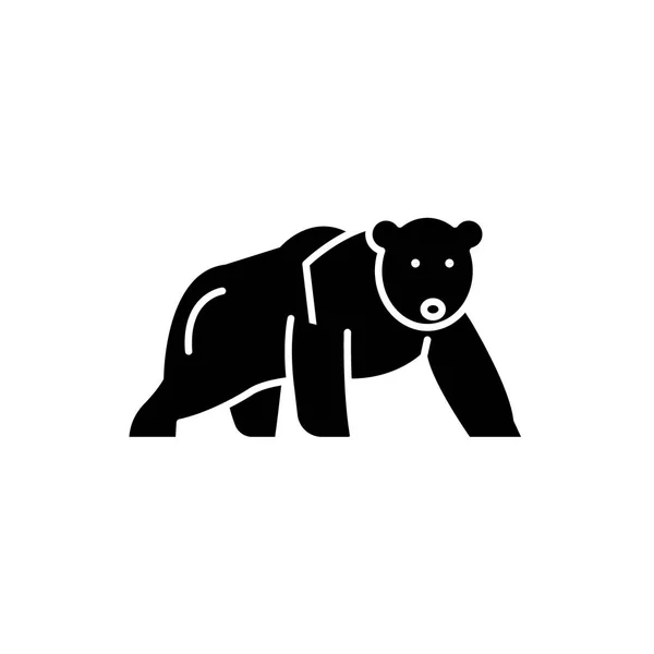 Ours polaire icône noire, signe vectoriel sur fond isolé. Ours polaire concept symbole, illustration — Image vectorielle