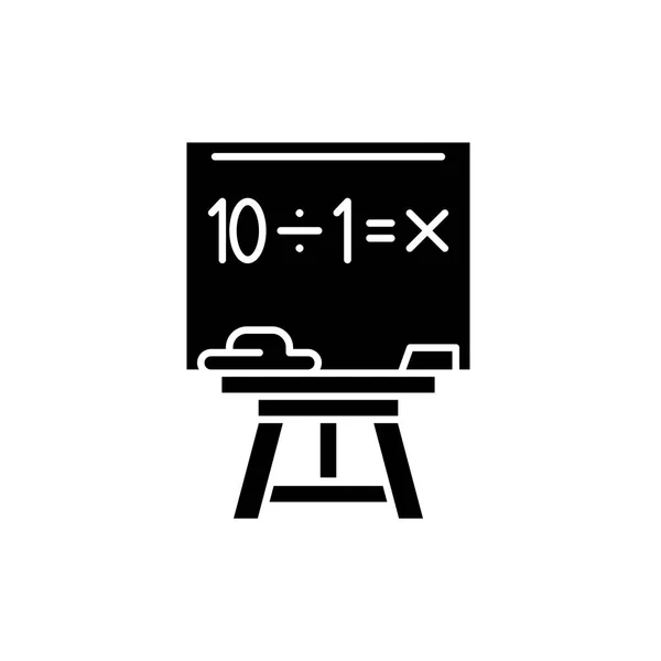 Matematyki czarny ikona, wektor znak, na na białym tle. Matematyczne pojęcia symbol, ilustracja — Wektor stockowy