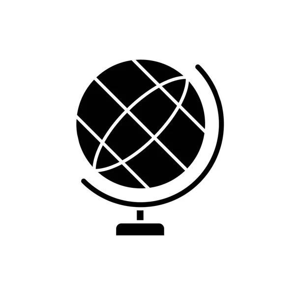 Globo icono negro, signo vectorial sobre fondo aislado. Globo concepto símbolo, ilustración — Vector de stock