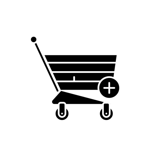 Zakupy online czarny ikona, wektor znak, na na białym tle. Zakupy online pojęcie symbolu, ilustracja — Wektor stockowy