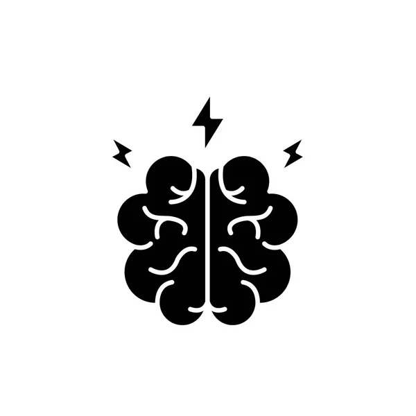 Siyah simge beyin fırtınası, izole arka plan tabelada vektör. Beyin fırtınası kavramı sembol, illüstrasyon — Stok Vektör