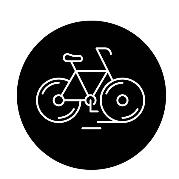 Carino Bicicletta Icona Nera Segno Vettore Concetto Sfondo Isolato Carino — Vettoriale Stock
