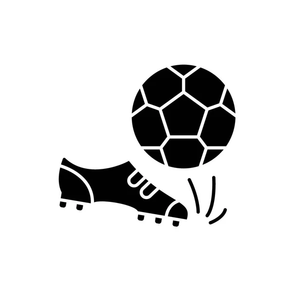 Voetbal zwart pictogram, vector teken op geïsoleerde achtergrond. Voetbal concept symbool, afbeelding — Stockvector