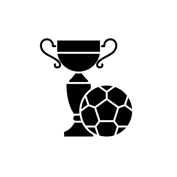 Voetbal spel zwart pictogram, vector teken op geïsoleerde achtergrond. Voetbal spelconcept symbool, afbeelding — Stockvector