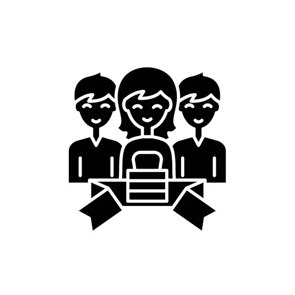 Mitgliedschaft Schwarzes Symbol Konzeptvektorzeichen Auf Isoliertem Hintergrund Abbildung Der Mitgliedschaft — Stockvektor