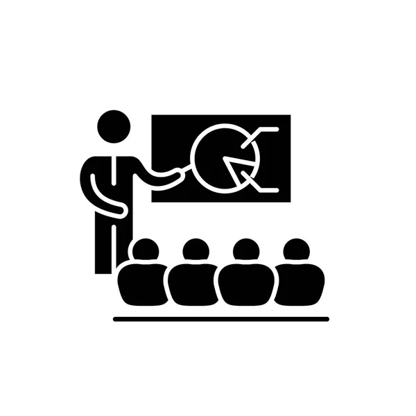 Strategi svart diskussionsikon vector tecken på isolerade bakgrund. Strategi diskussion begreppet symbol, illustration — Stock vektor