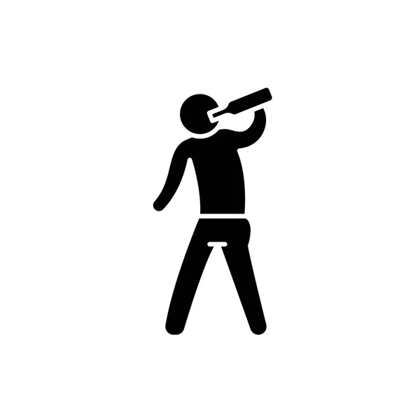 Алкогольная черная иконка, векторный знак на изолированном фоне. Символ алкогольной концепции, иллюстрация — стоковый вектор