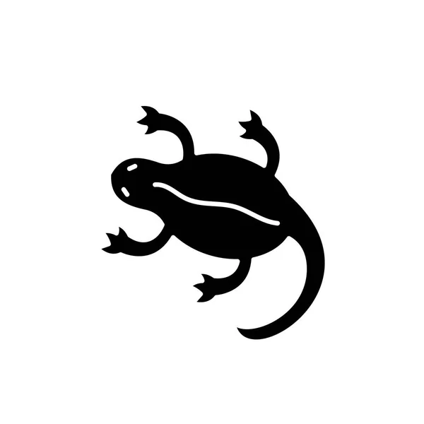 Ikona jaszczurka czarny, wektor znak, na na białym tle. Jaszczurka koncepcja symbol, ilustracja — Wektor stockowy