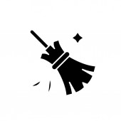 Картина, постер, плакат, фотообои "broom black icon, vector sign on isolated background. broom concept symbol, illustration ", артикул 229191270