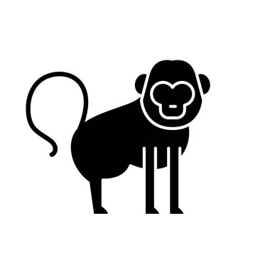 Babun siyah kutsal kişilerin resmi, vektör izole arka plan üzerinde işareti. Babun kavramı sembol, illüstrasyon 