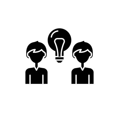 Yaratıcı grup siyah simgesi, vektör izole arka plan üzerinde işareti. Yaratıcı grup kavramı sembol, illüstrasyon 