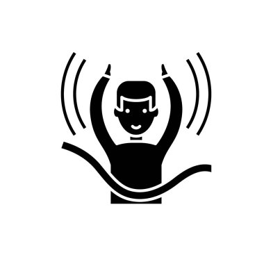 Bitiş siyah simge vektör izole arka plan üzerinde işareti. Bitiş kavramı sembol, illüstrasyon 