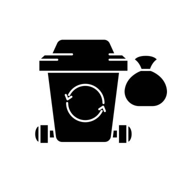 Çöp siyah kutsal kişilerin resmi, vektör izole arka plan üzerinde işareti. Çöp kavramı sembol, illüstrasyon 
