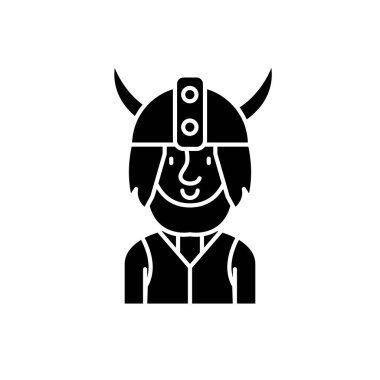 Viking siyah kutsal kişilerin resmi, vektör izole arka plan üzerinde işareti. Viking kavramı sembol, illüstrasyon 