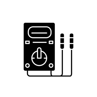 Ölçme aletleri siyah simgesi, izole arka plan tabelada vektör. Ölçüm aletleri kavramı sembol, illüstrasyon 