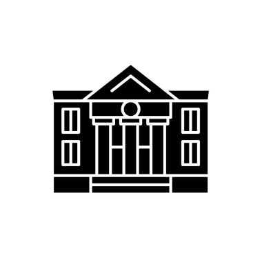 Siyah simgesi, Bina Yönetim vektör izole arka plan üzerinde işareti. Yönetim kavramı sembol, illüstrasyon inşaat 