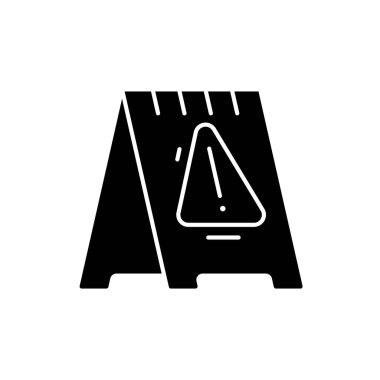 Tabelasını siyah simgesini dikkat, izole arka plan tabelada vektör. Dikkat tabelasını kavramı sembol, illüstrasyon 