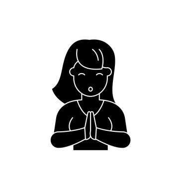 Güvenlik açığı siyah kutsal kişilerin resmi, vektör izole arka plan üzerinde işareti. Güvenlik açığı kavramı sembol, illüstrasyon 