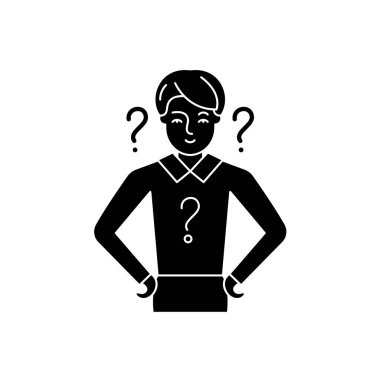 Yönetim sorunları siyah simge vektör izole arka plan üzerinde işareti. Yönetim sorunları kavramı sembol, illüstrasyon 