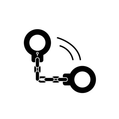 Siyah simgesi, kelepçe vektör izole arka plan üzerinde işareti. Kelepçe kavramı sembol, illüstrasyon 