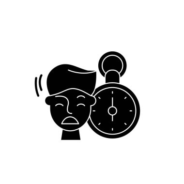 Hiçbir zaman simge siyah, izole arka plan tabelada vektör. Hiçbir zaman kavramı sembol, illüstrasyon 