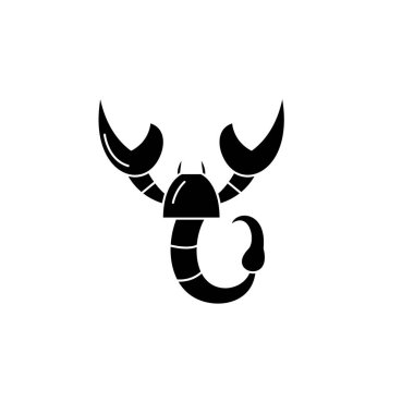 Akrep burç işareti siyah simgesi, kavram vektör izole arka plan üzerinde işareti. Akrep burç işareti şekil, sembol